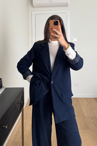 TWENTY Tailleur a costine in velluto