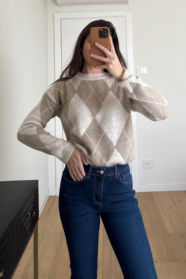 TWENTY Maglione fantasia rombi