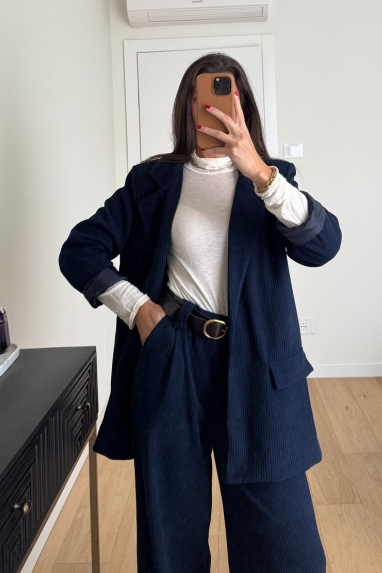 TWENTY Tailleur a costine in velluto
