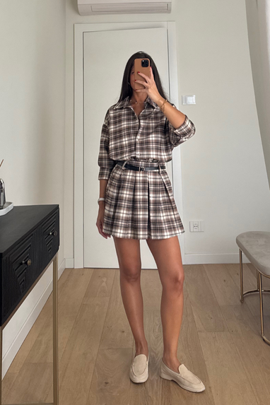 TWENTY Coordinato tartan gonna e camicia
