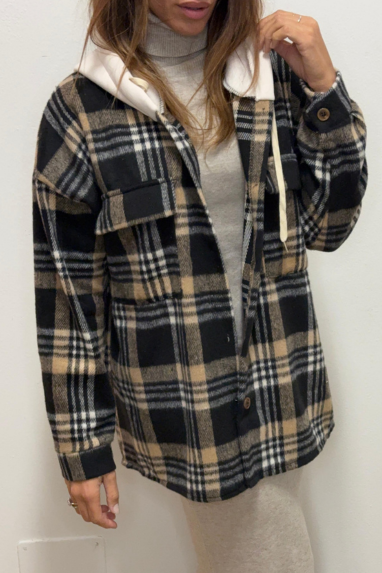 TWENTY Maxi camicia con cappuccio