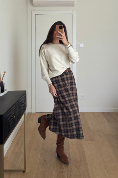 Gonna midi tartan