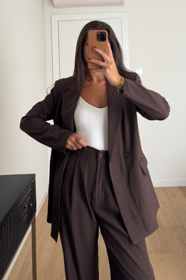 Tailleur gessato doppio petto