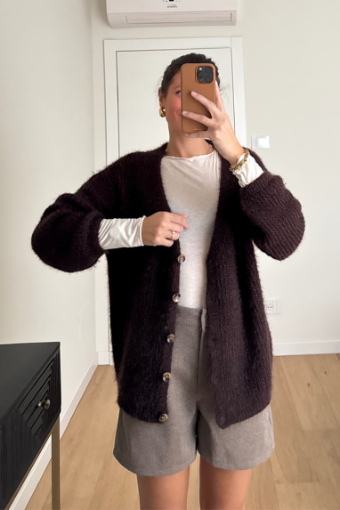 Cardigan lungo bottoni