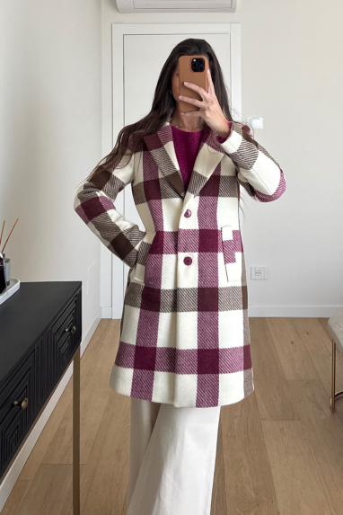 Cappotto macrocheck monopetto