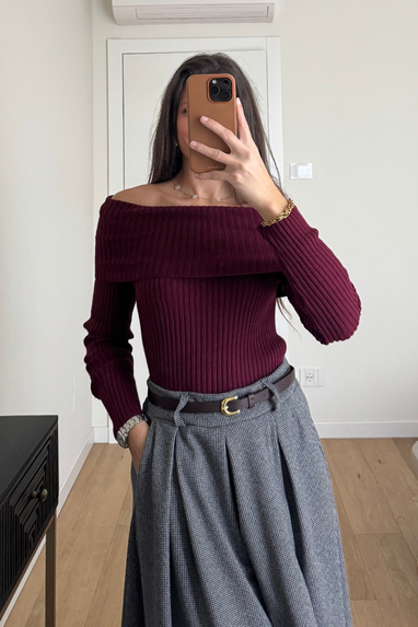 TWENTY Maglia collo shiffer a costine