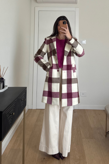 Cappotto macrocheck monopetto