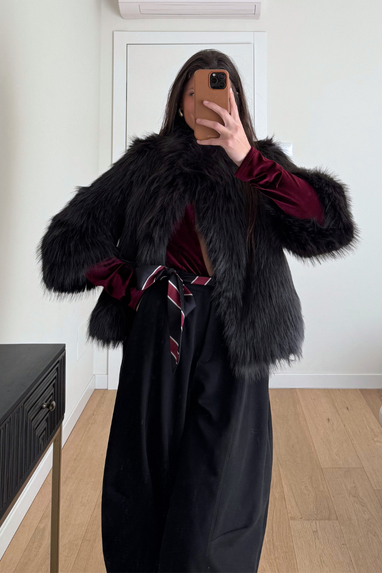 ECO Eco pelliccia manica tre-quarti