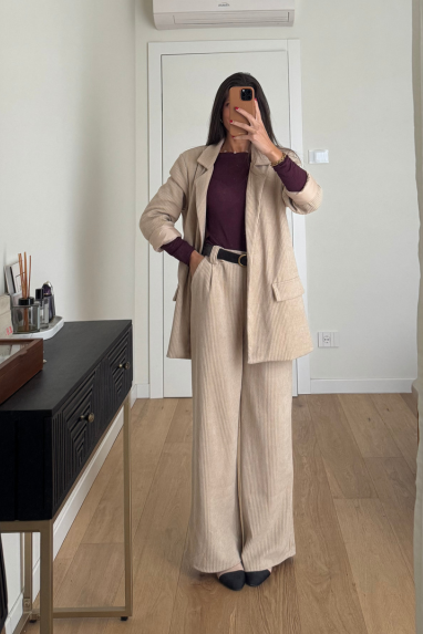 TWENTY Tailleur a costine in velluto