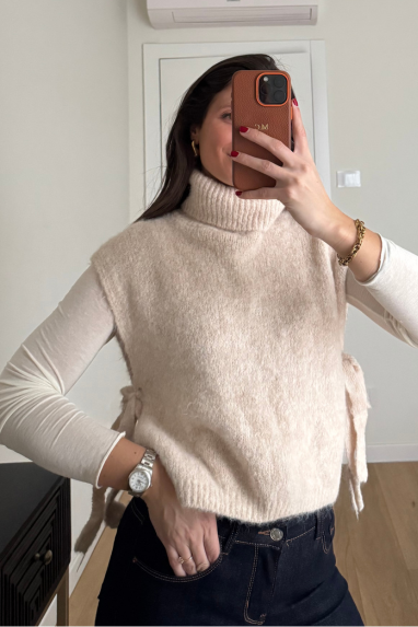 TWENTY Gilet collo alto con fiocchi laterali