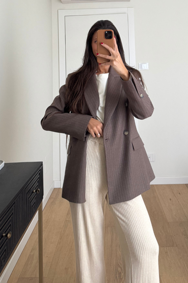 ECO Blazer gessato doppiopetto