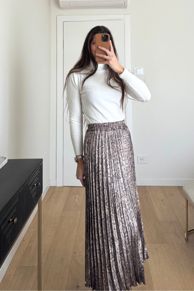 ECO Gonna plissettata pitonata cangiante