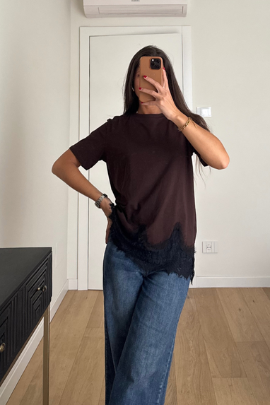 TWENTY Maglia con fondo in pizzo
