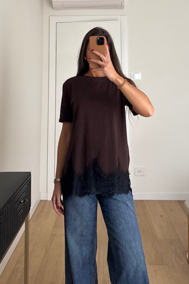 TWENTY Maglia con fondo in pizzo