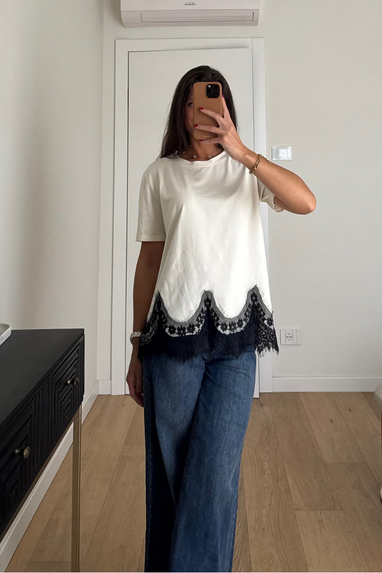 TWENTY Maglia con fondo in pizzo
