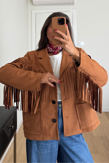 Giacca suede con frange