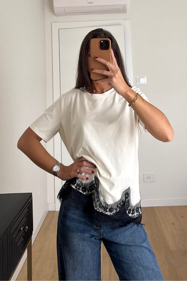 TWENTY Maglia con fondo in pizzo