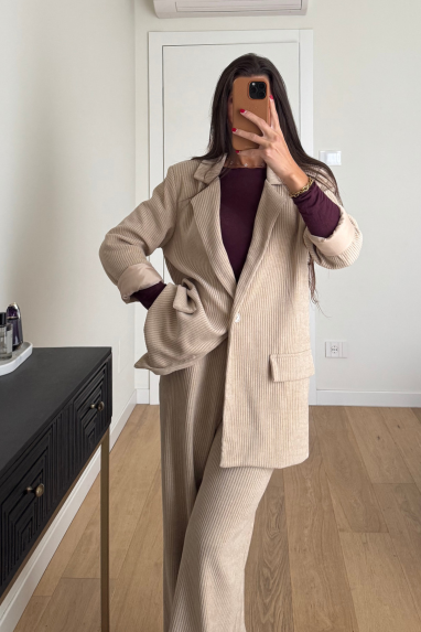 TWENTY Tailleur a costine in velluto