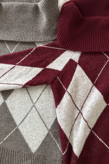 TWENTY Maglia collo shiffer trama rombi