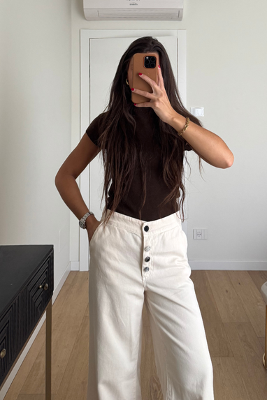 ECO Pantalone con bottoni ornamentali