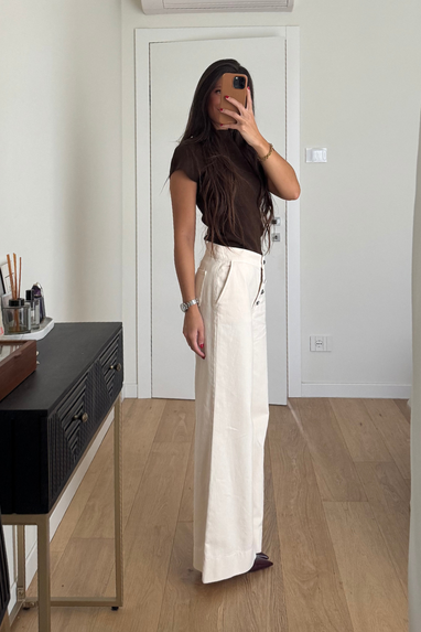 ECO Pantalone con bottoni ornamentali