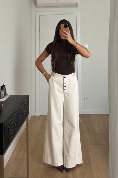 ECO Pantalone con bottoni ornamentali