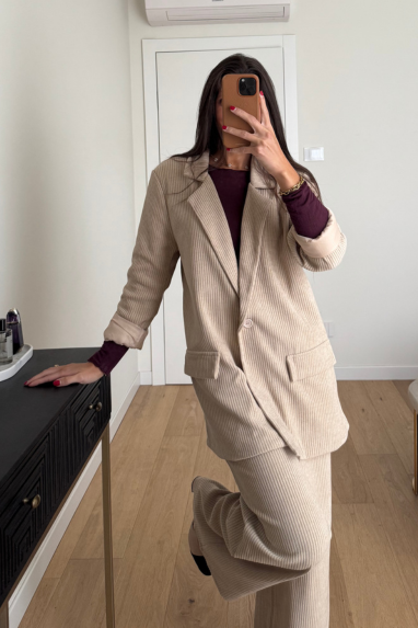 TWENTY Tailleur a costine in velluto