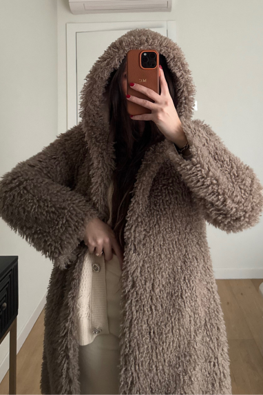 ECO eco pelliccia con cappuccio