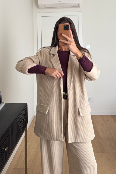 TWENTY Tailleur a costine in velluto