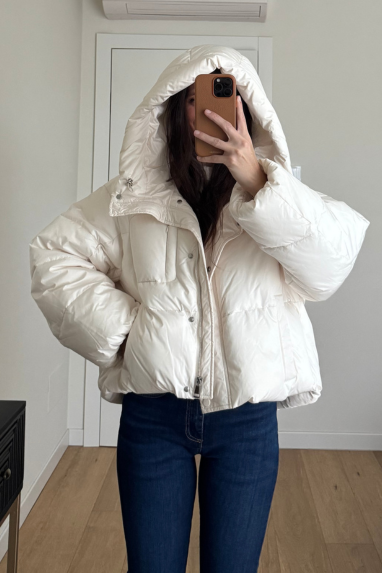 ECO Piumino over con cappuccio