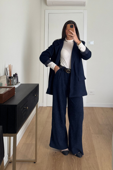 TWENTY Tailleur a costine in velluto