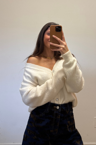 TWENTY Cardigan con bottoni gioiello