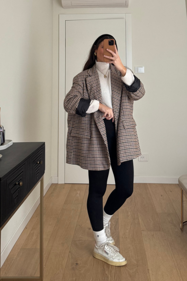 Giacca cappottino over pied de poule