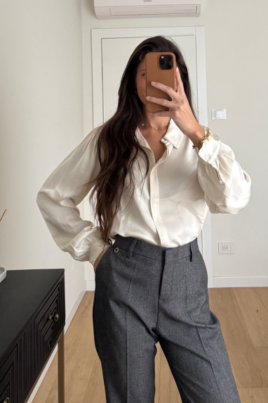 ECO Pantalone palazzo vita alta