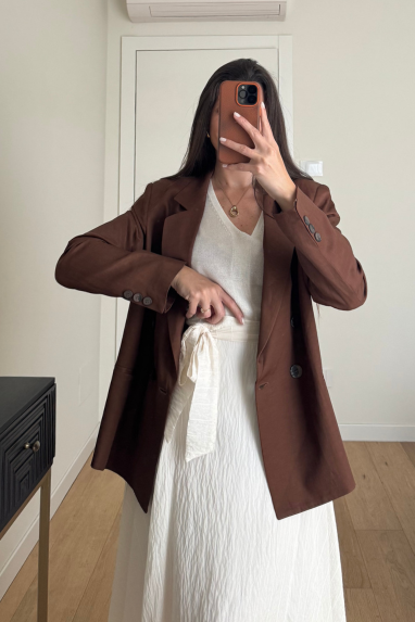 ECO Blazer doppiopetto viscosa&lino