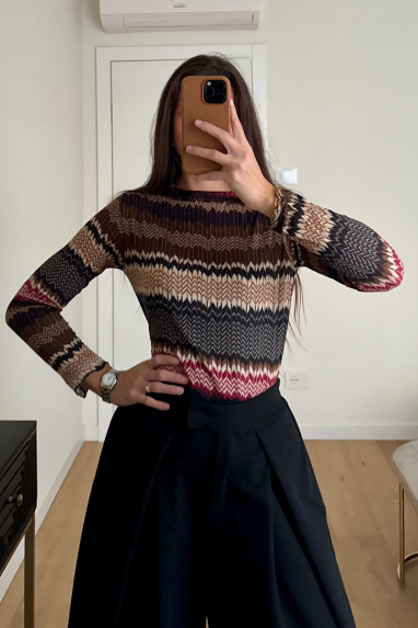 TWENTY Maglia misto cashmere fantasia