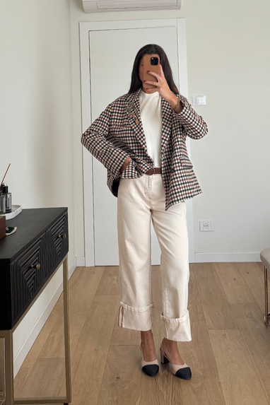 ECO Giacca microcheck doppiopetto