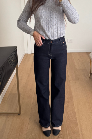 Jeans dritto vita medio alta