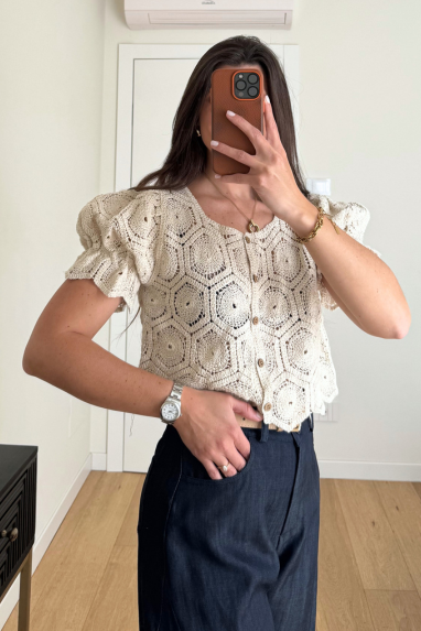 MAISON AMOUR Camicetta crochet