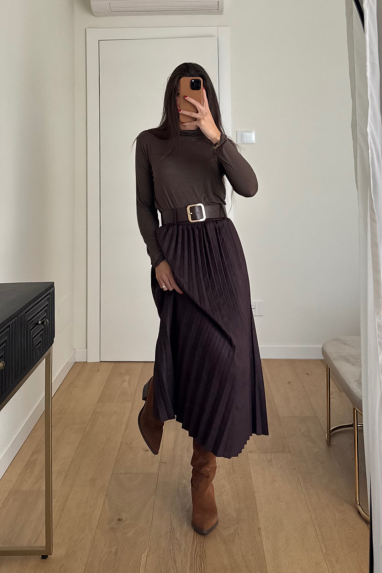 TWENTY Gonna plissettata in ciniglia