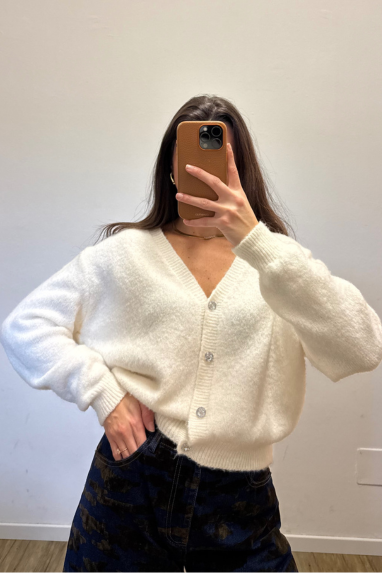 TWENTY Cardigan con bottoni gioiello