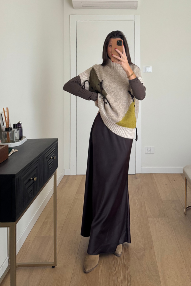 ECO Gilet over in maglia con dettagli