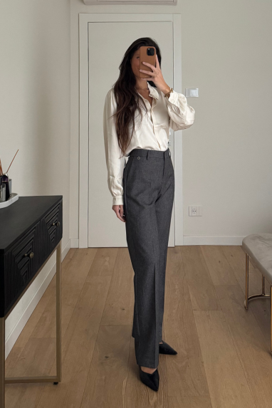 ECO Pantalone palazzo vita alta