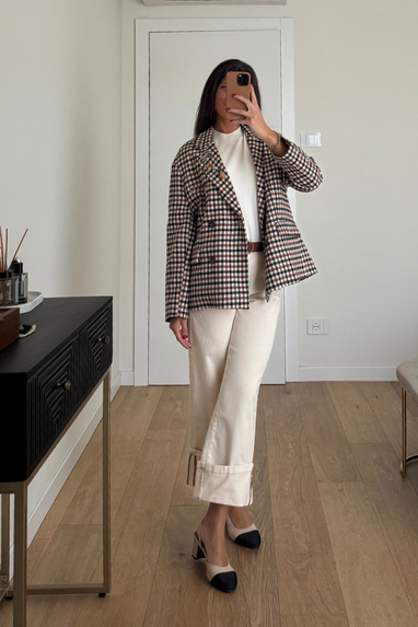 ECO Giacca microcheck doppiopetto