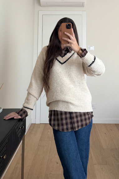 TWENTY Maglia scollo a V con dettagli