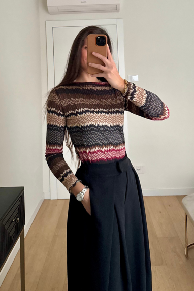 TWENTY Maglia misto cashmere fantasia