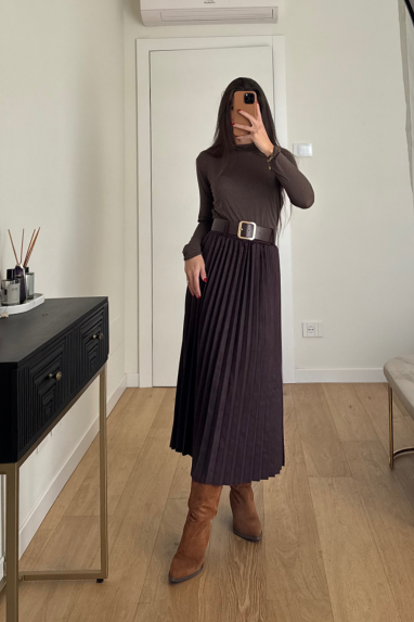 TWENTY Gonna plissettata in ciniglia