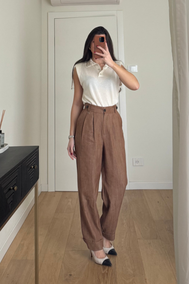 ECO Pantalone balloon con pence