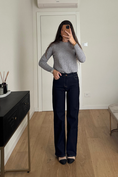 Jeans dritto vita medio alta