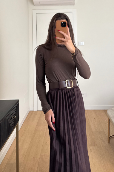 TWENTY Gonna plissettata in ciniglia